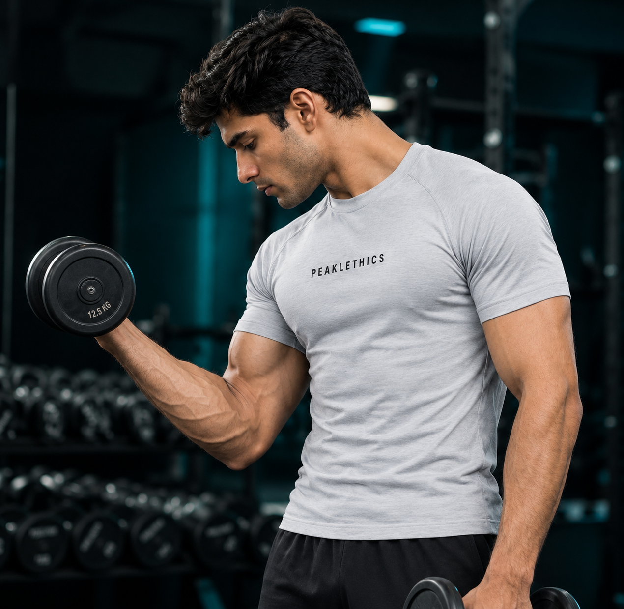 Peaklethics Vapour Grey CoreFlex Lycra Compression T-Shirt