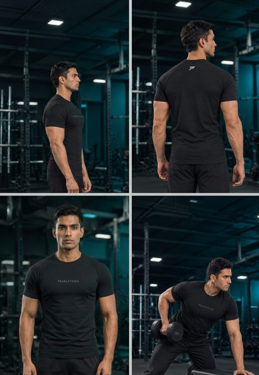 Peaklethics Eclipse Black CoreFlex Lycra Compression T-Shirt thumbnail 4