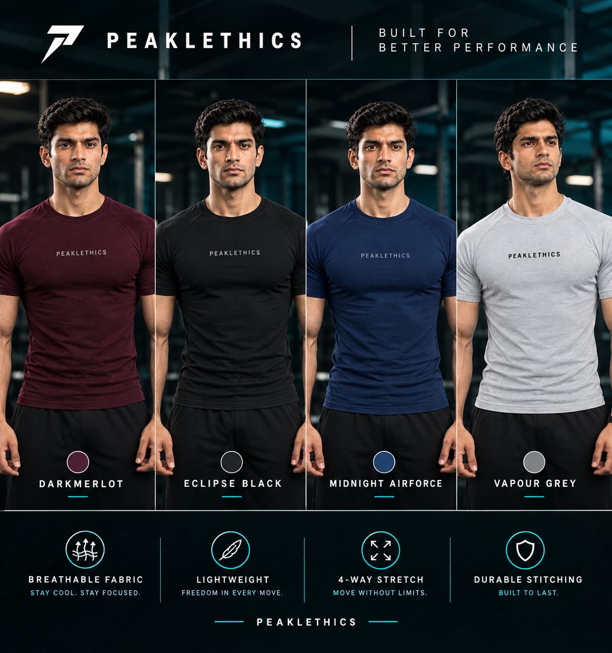 Peaklethics CoreFlex Lycra Compression T-Shirt